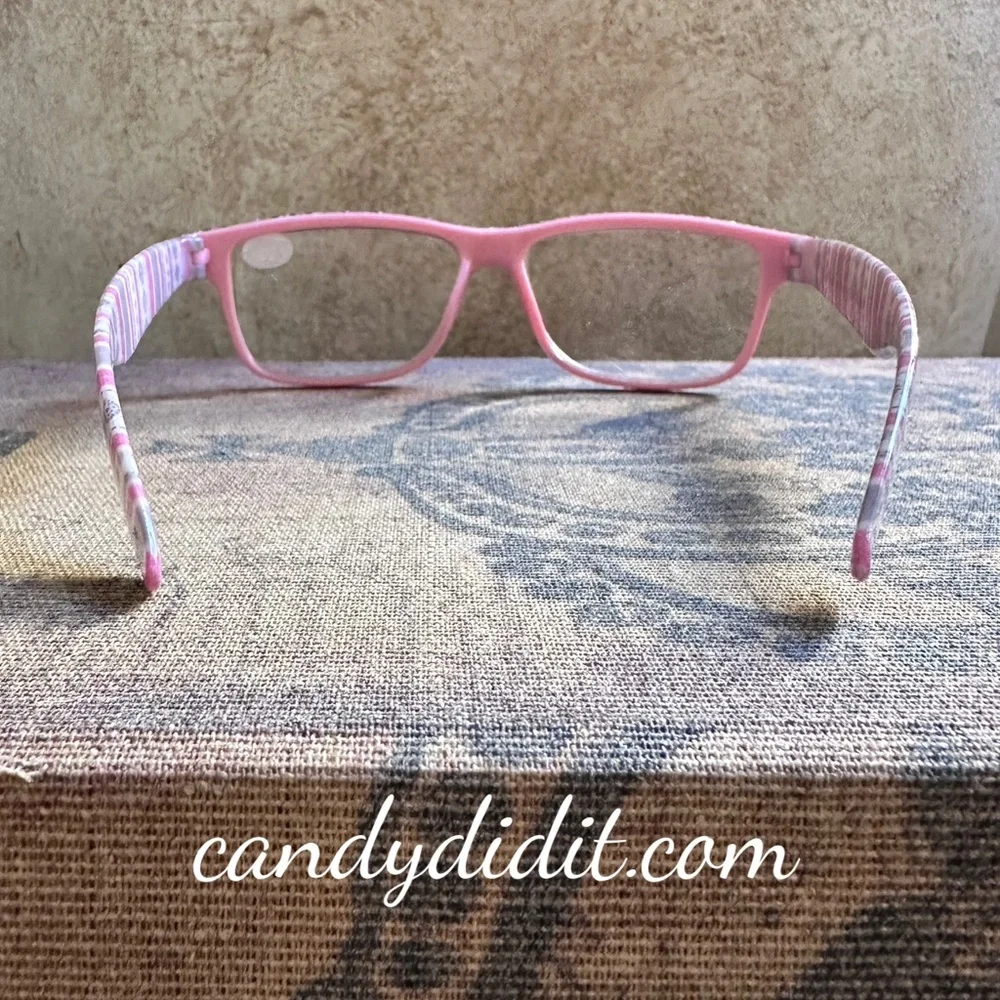 NWT Pretty Pink Crystal Reading Glasses Strength 1.50 With Matching Case
